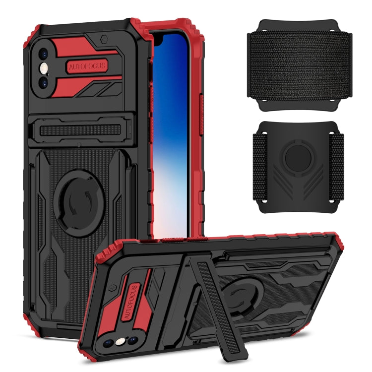 For iPhone X / XS Kickstand Detachable Armband Phone Case