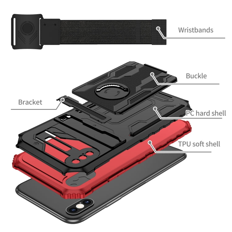 For iPhone X / XS Kickstand Detachable Armband Phone Case