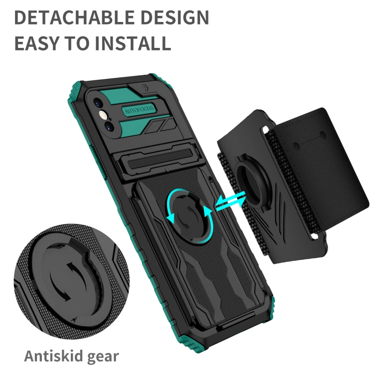 For iPhone X / XS Kickstand Detachable Armband Phone Case