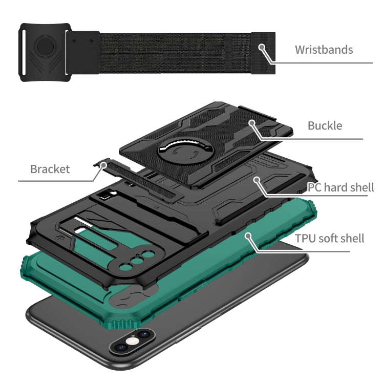 For iPhone X / XS Kickstand Detachable Armband Phone Case