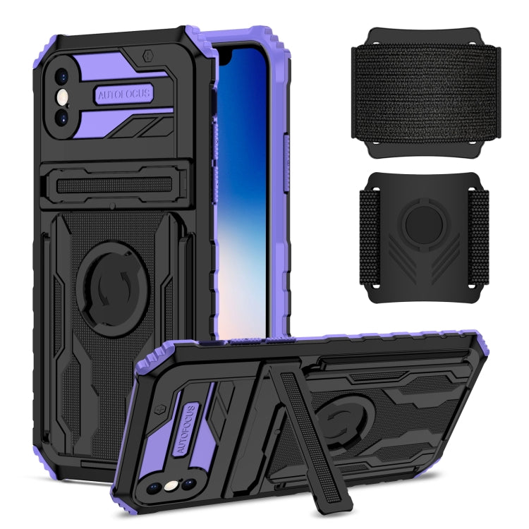 For iPhone X / XS Kickstand Detachable Armband Phone Case