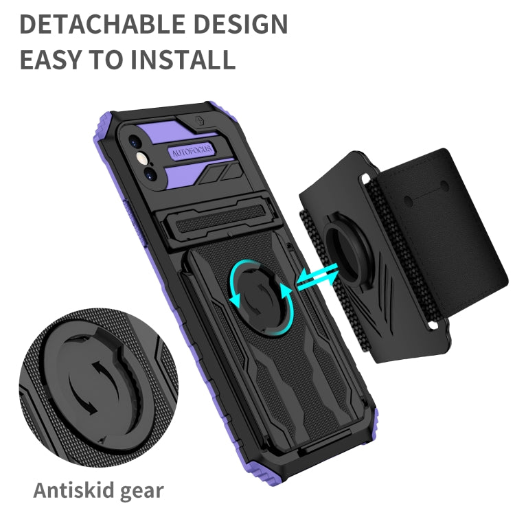 For iPhone X / XS Kickstand Detachable Armband Phone Case
