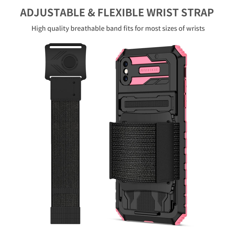 For iPhone XS Max Kickstand Detachable Armband Phone Case
