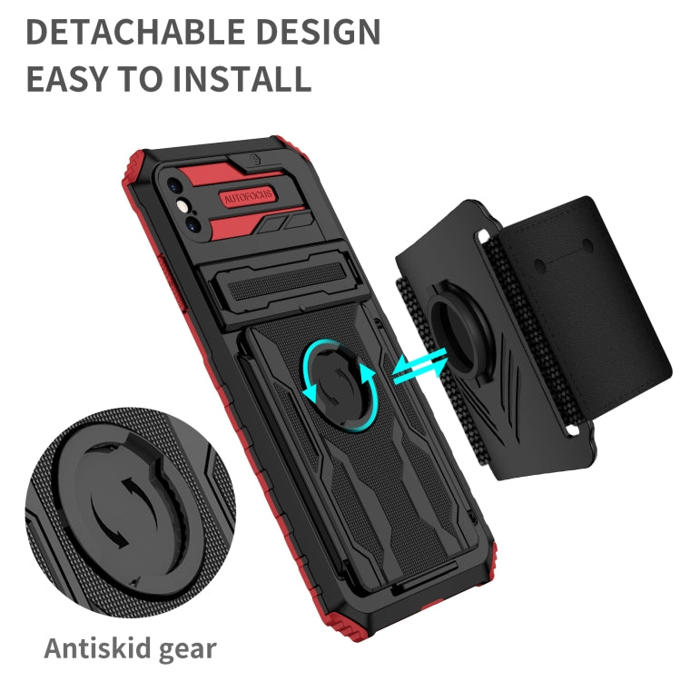 For iPhone XS Max Kickstand Detachable Armband Phone Case