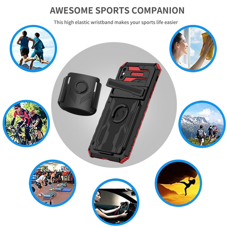 For iPhone XS Max Kickstand Detachable Armband Phone Case