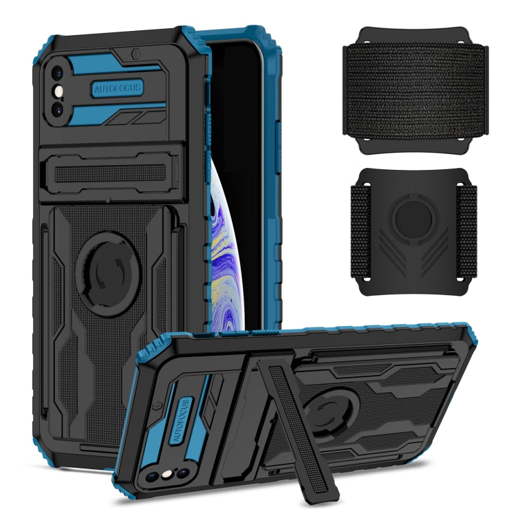 For iPhone XS Max Kickstand Detachable Armband Phone Case