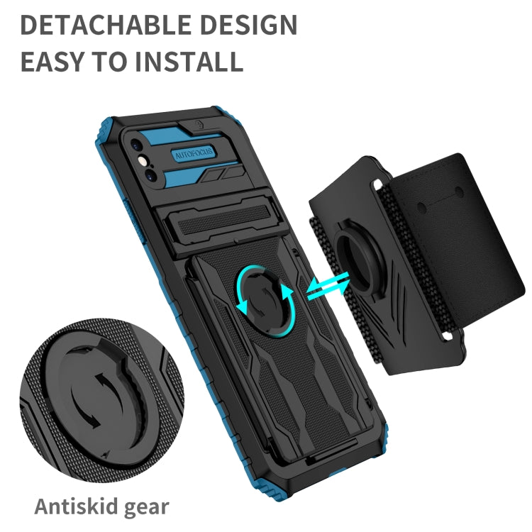For iPhone XS Max Kickstand Detachable Armband Phone Case