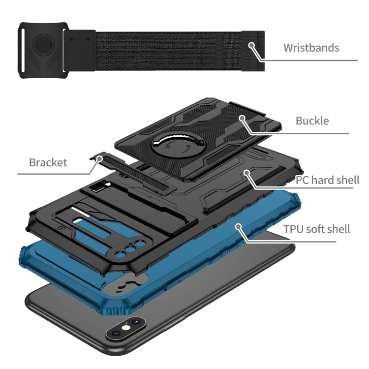 For iPhone XS Max Kickstand Detachable Armband Phone Case