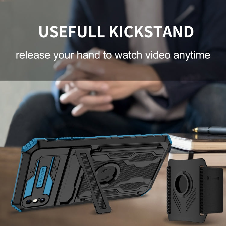 For iPhone XS Max Kickstand Detachable Armband Phone Case