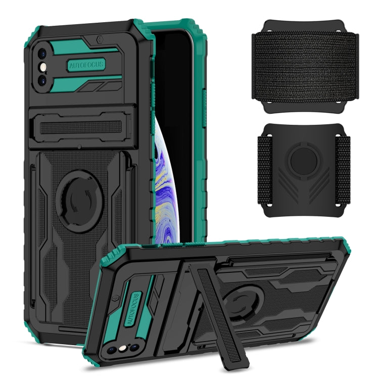 For iPhone XS Max Kickstand Detachable Armband Phone Case