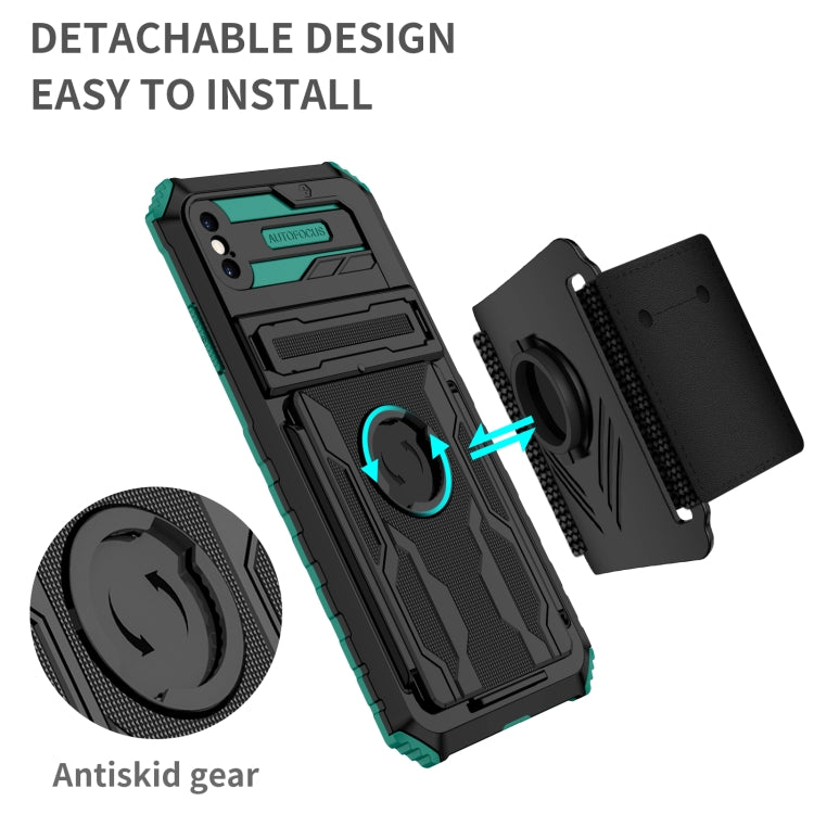 For iPhone XS Max Kickstand Detachable Armband Phone Case