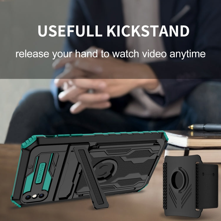 For iPhone XS Max Kickstand Detachable Armband Phone Case