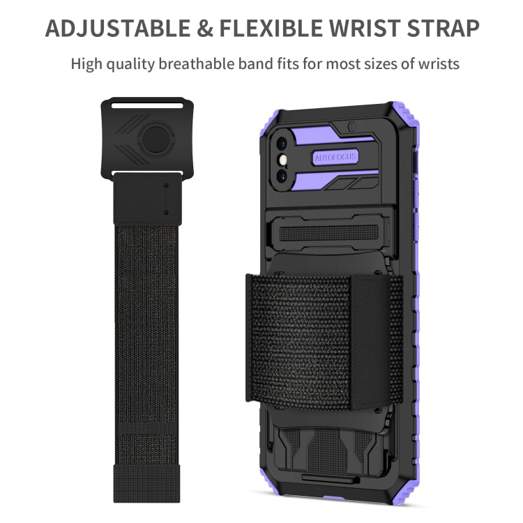 For iPhone XS Max Kickstand Detachable Armband Phone Case