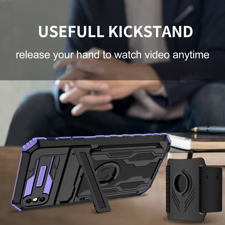 For iPhone XS Max Kickstand Detachable Armband Phone Case