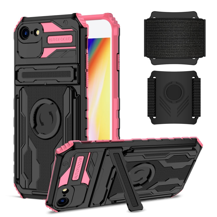 For iPhone SE 2022 / SE 2020 / 8 / 7 Kickstand Detachable Armband Phone Case
