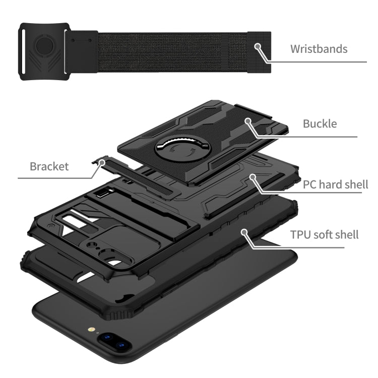 Kickstand Detachable Armband Phone Case For iPhone 7 Plus / 8 Plus