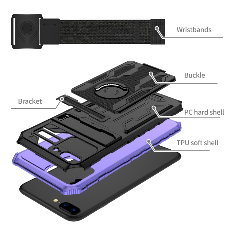 Kickstand Detachable Armband Phone Case For iPhone 7 Plus / 8 Plus