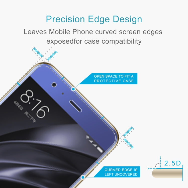 50 PCS 0.26mm 9H 2.5D Tempered Glass Film For Xiaomi Mi 6 Plus