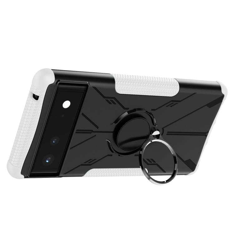 For Google Pixel 6 Armor Bear Shockproof PC + TPU Phone Case with Ring Holder