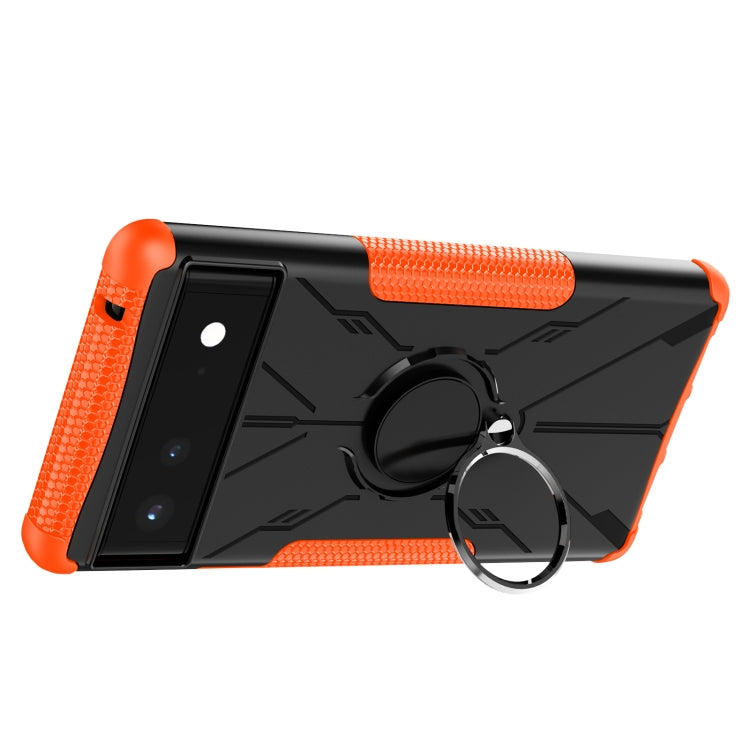 For Google Pixel 6 Armor Bear Shockproof PC + TPU Phone Case with Ring Holder