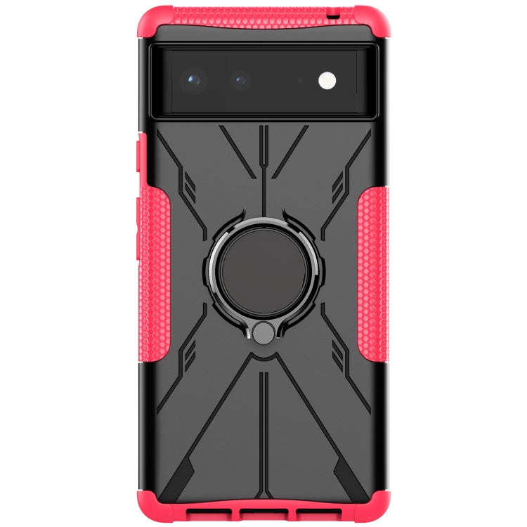For Google Pixel 6 Armor Bear Shockproof PC + TPU Phone Case with Ring Holder