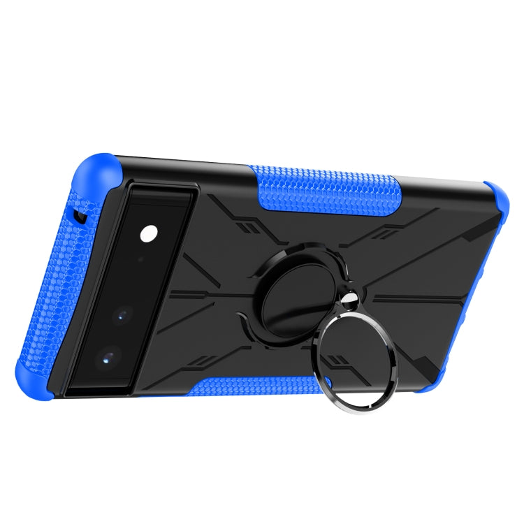 For Google Pixel 6 Armor Bear Shockproof PC + TPU Phone Case with Ring Holder