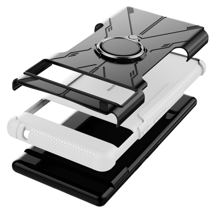 For Google Pixel 6 Pro Armor Bear Shockproof PC + TPU Phone Case with Ring Holder