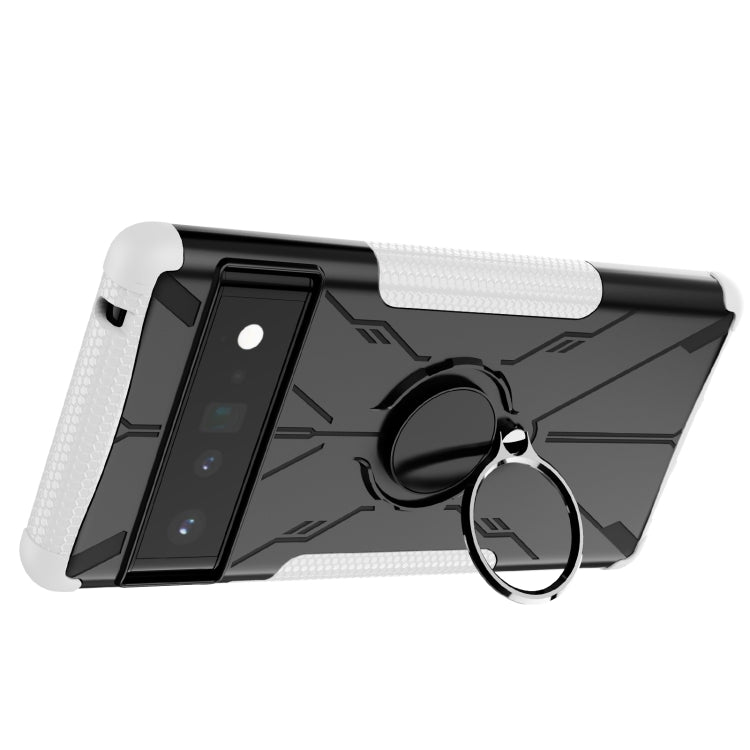 For Google Pixel 6 Pro Armor Bear Shockproof PC + TPU Phone Case with Ring Holder
