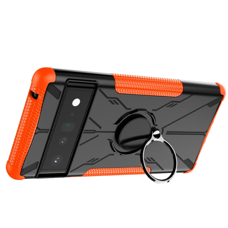 For Google Pixel 6 Pro Armor Bear Shockproof PC + TPU Phone Case with Ring Holder
