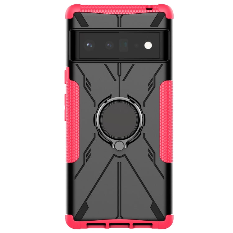For Google Pixel 6 Pro Armor Bear Shockproof PC + TPU Phone Case with Ring Holder