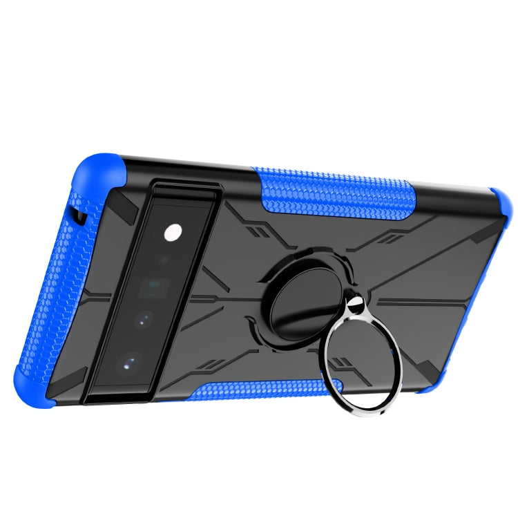 For Google Pixel 6 Pro Armor Bear Shockproof PC + TPU Phone Case with Ring Holder