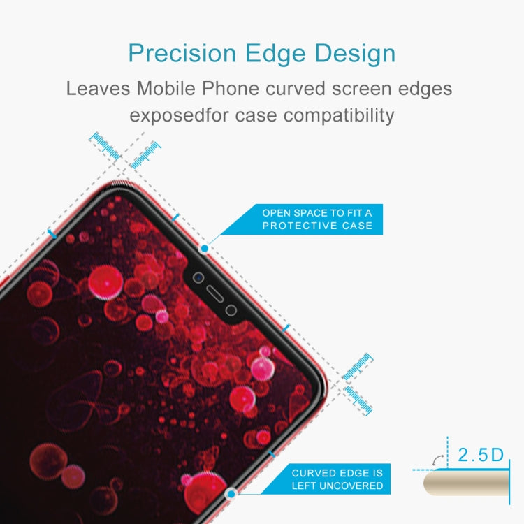50 PCS 0.26mm 9H 2.5D Tempered Glass Film For OPPO F7