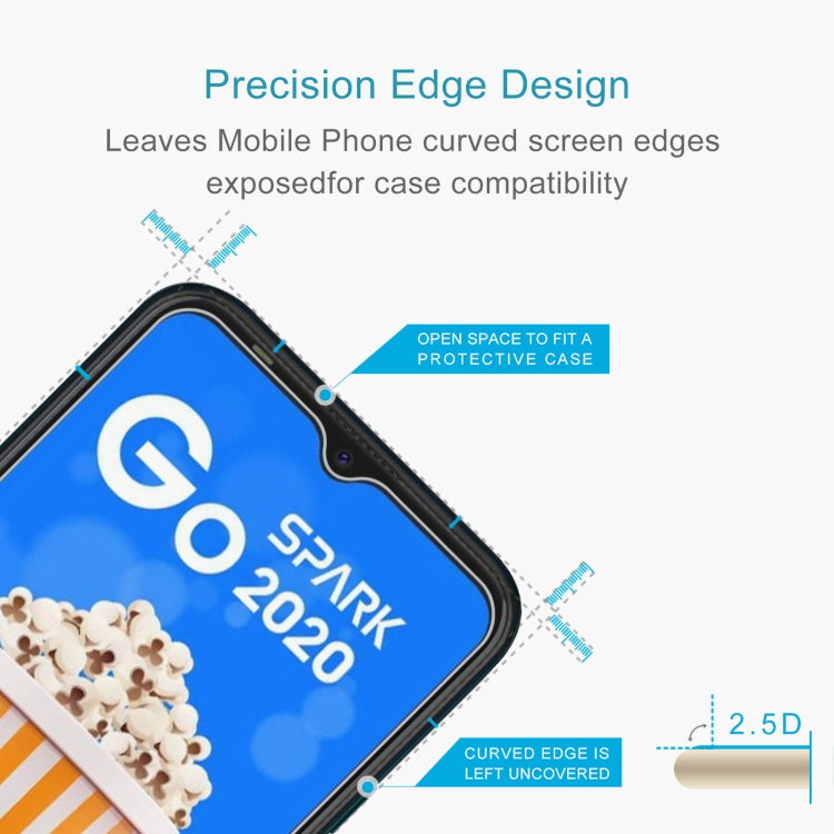 10 PCS 0.26mm 9H 2.5D Tempered Glass Film For Tecno Spark Go 2020