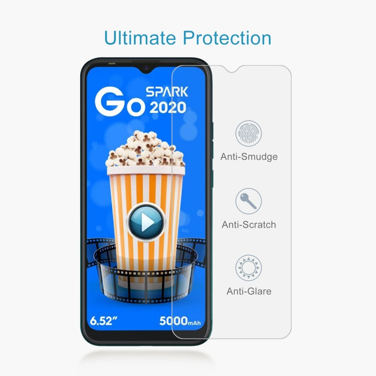 10 PCS 0.26mm 9H 2.5D Tempered Glass Film For Tecno Spark Go 2020