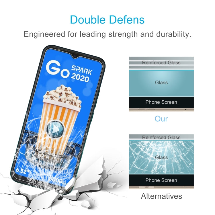 10 PCS 0.26mm 9H 2.5D Tempered Glass Film For Tecno Spark Go 2020