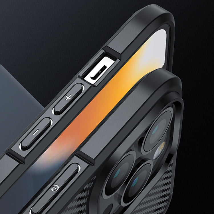 For iPhone 13 Pro Max Ice Crystal Carbon Fiber Phone Case