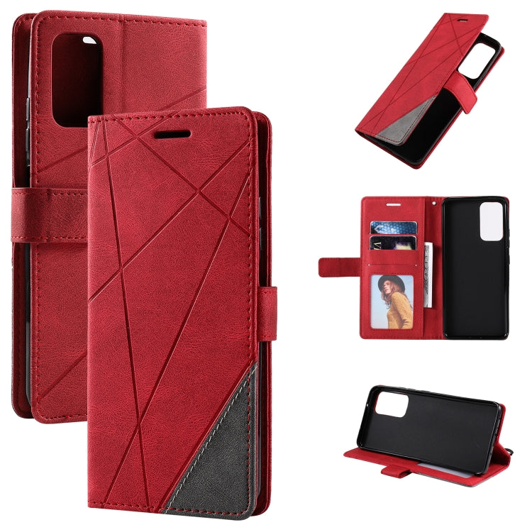 For Samsung Galaxy A03s EU Version Skin Feel Splicing Horizontal Flip Leather Phone Case