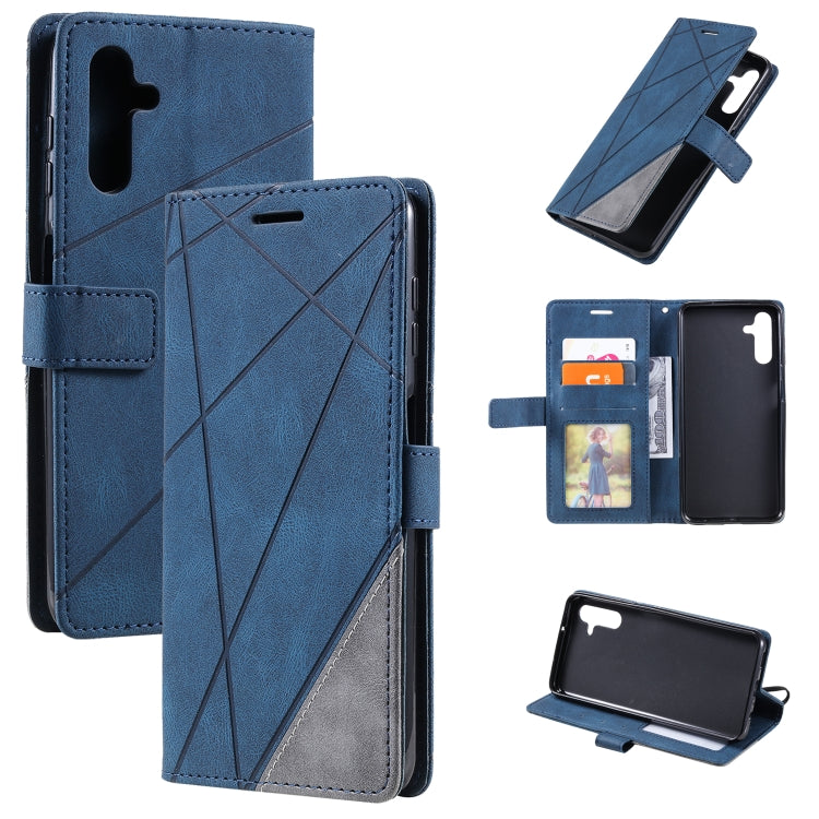 For Samsung Galaxy A13 5G Skin Feel Splicing Horizontal Flip Leather Phone Case