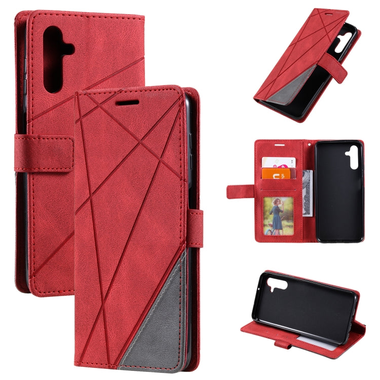 For Samsung Galaxy A13 5G Skin Feel Splicing Horizontal Flip Leather Phone Case