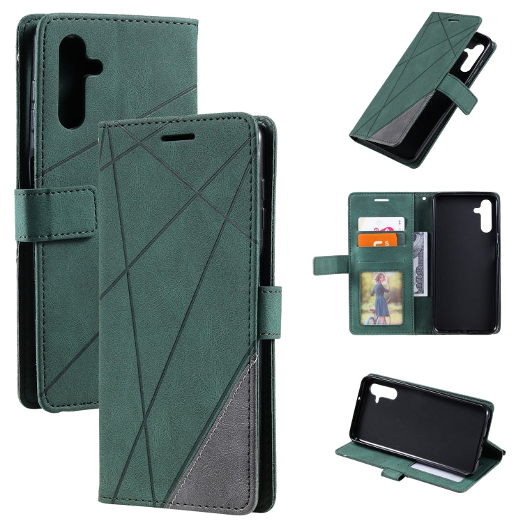 For Samsung Galaxy A13 5G Skin Feel Splicing Horizontal Flip Leather Phone Case