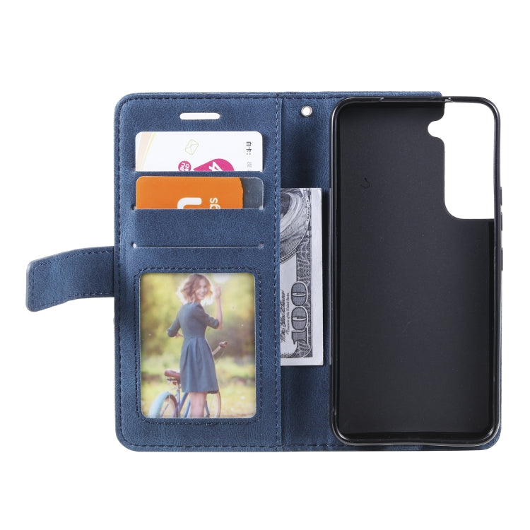 For Samsung Galaxy S22+ 5G Skin Feel Splicing Horizontal Flip Leather Phone Case