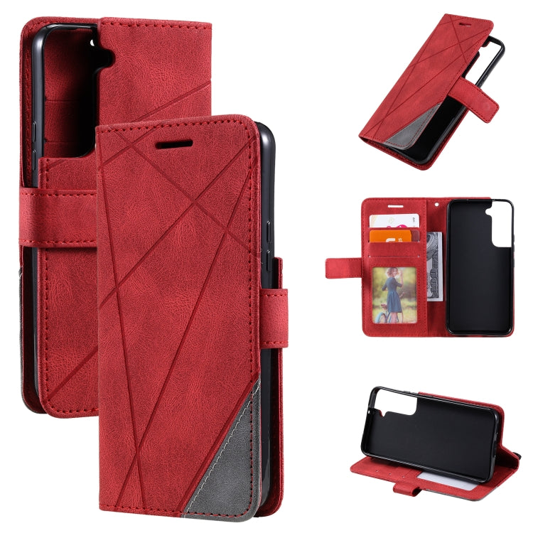 For Samsung Galaxy S22+ 5G Skin Feel Splicing Horizontal Flip Leather Phone Case