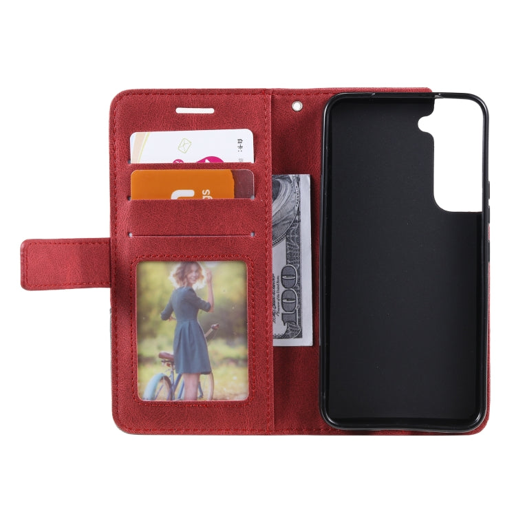 For Samsung Galaxy S22+ 5G Skin Feel Splicing Horizontal Flip Leather Phone Case