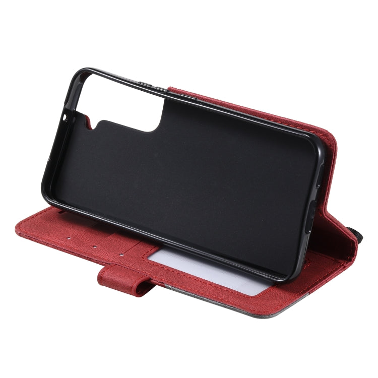 For Samsung Galaxy S22+ 5G Skin Feel Splicing Horizontal Flip Leather Phone Case