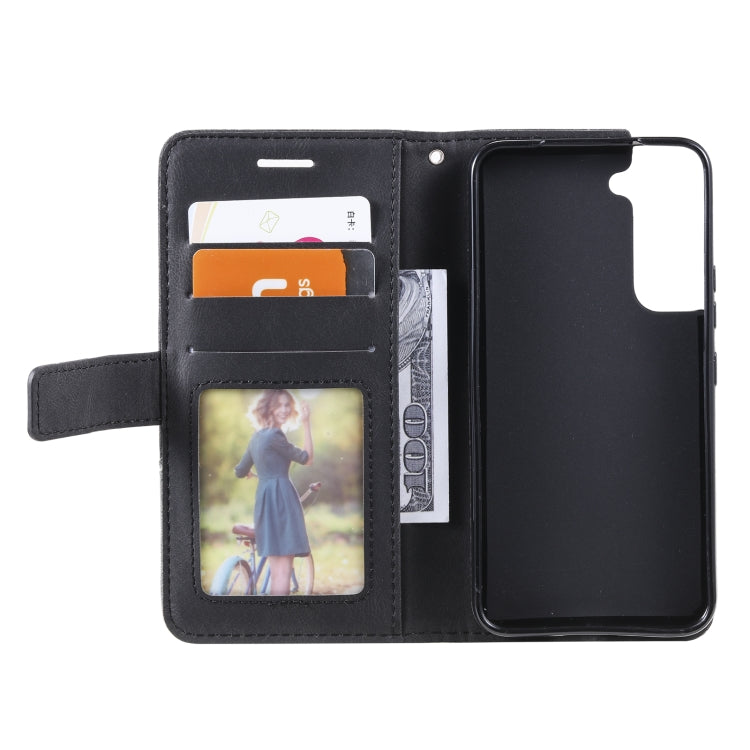 For Samsung Galaxy S22+ 5G Skin Feel Splicing Horizontal Flip Leather Phone Case