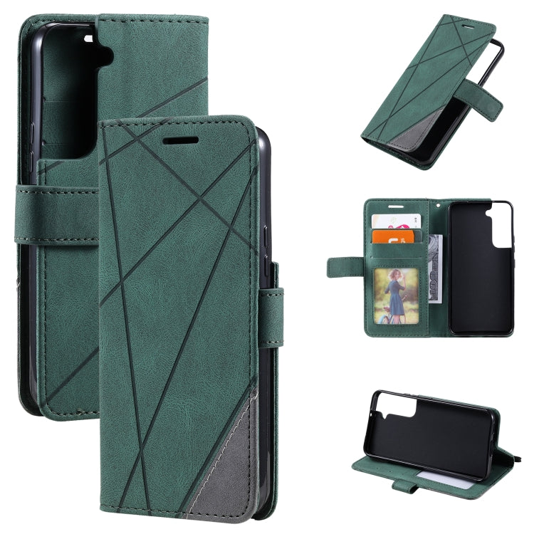 For Samsung Galaxy S22+ 5G Skin Feel Splicing Horizontal Flip Leather Phone Case