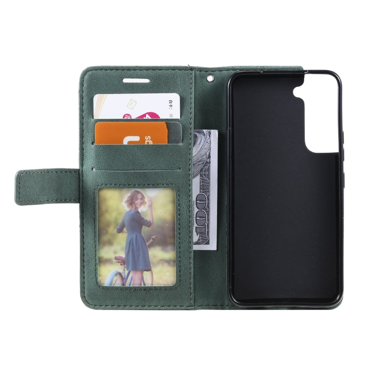 For Samsung Galaxy S22+ 5G Skin Feel Splicing Horizontal Flip Leather Phone Case