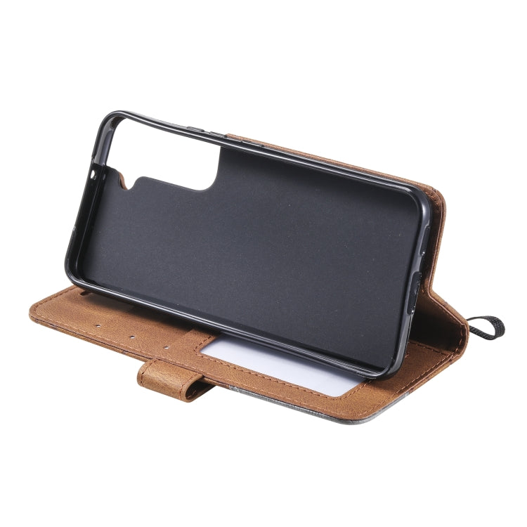 For Samsung Galaxy S22+ 5G Skin Feel Splicing Horizontal Flip Leather Phone Case