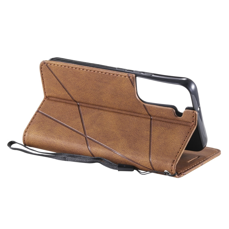For Samsung Galaxy S22+ 5G Skin Feel Splicing Horizontal Flip Leather Phone Case