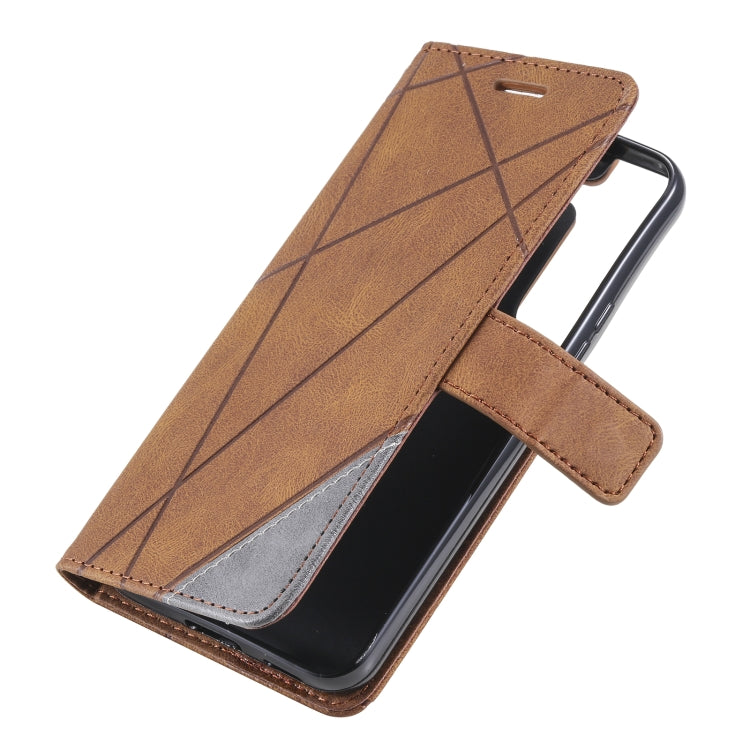 For Samsung Galaxy S22+ 5G Skin Feel Splicing Horizontal Flip Leather Phone Case